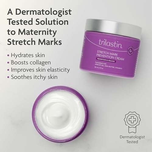 TriLASTIN TriLASTIN Maternity Stretch Mark Cream: Paraben-Free & Safe for Pregnancy - 4 Oz Hypoallergenic Formula for Expecting Moms - View 5 of 11