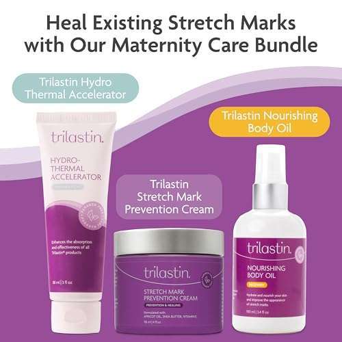 TriLASTIN TriLASTIN Maternity Stretch Mark Cream: Paraben-Free & Safe for Pregnancy - 4 Oz Hypoallergenic Formula for Expecting Moms - View 10 of 11