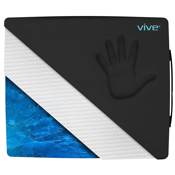 Vive Vive Wheelchair Cushion Gel Seat Pad for Coccyx and Tailbone Pain Relief with Waterproof Cover and 4 Layer Foam Support 24 x 18 x 3 Inches