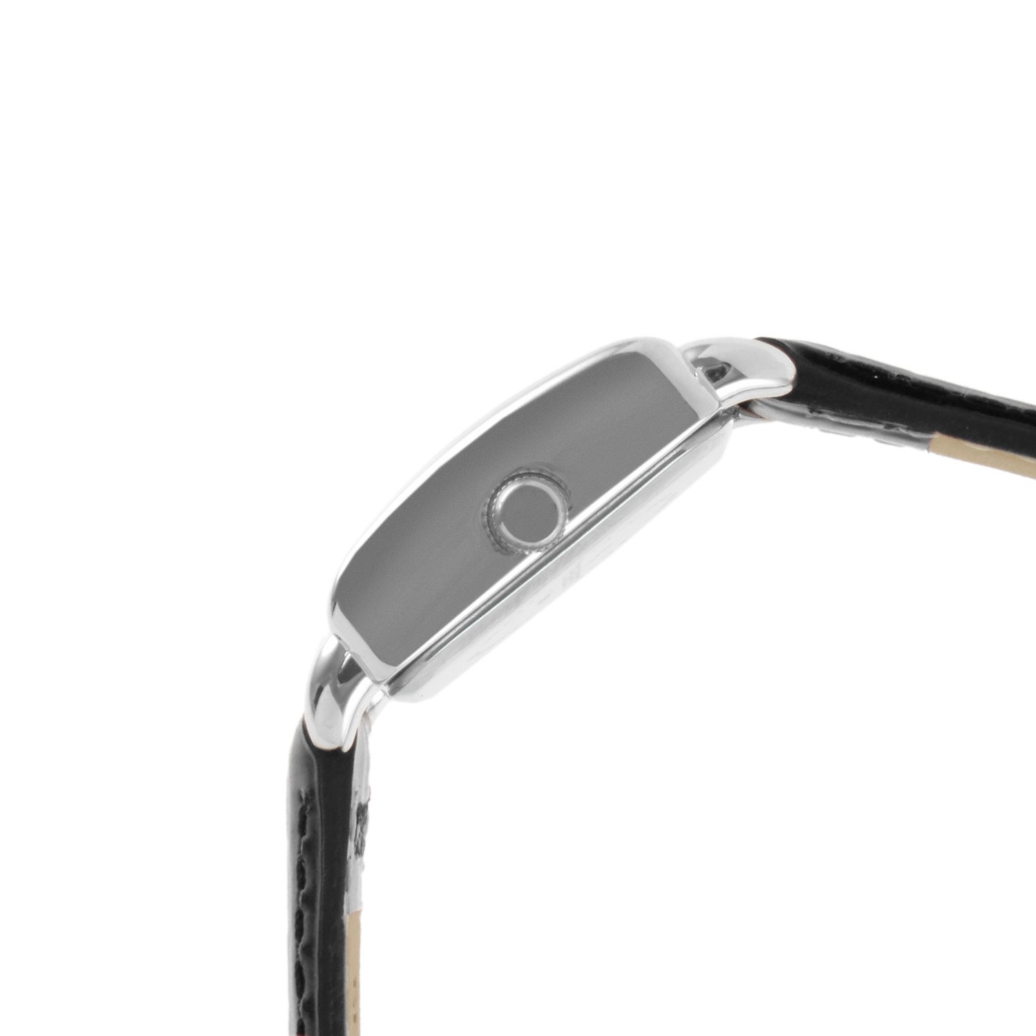 Peugeot Peugeot Women's 3034BK Mini Square Watch: Silvertone Crystal & Black Dial Leather Style - View 3 of 9