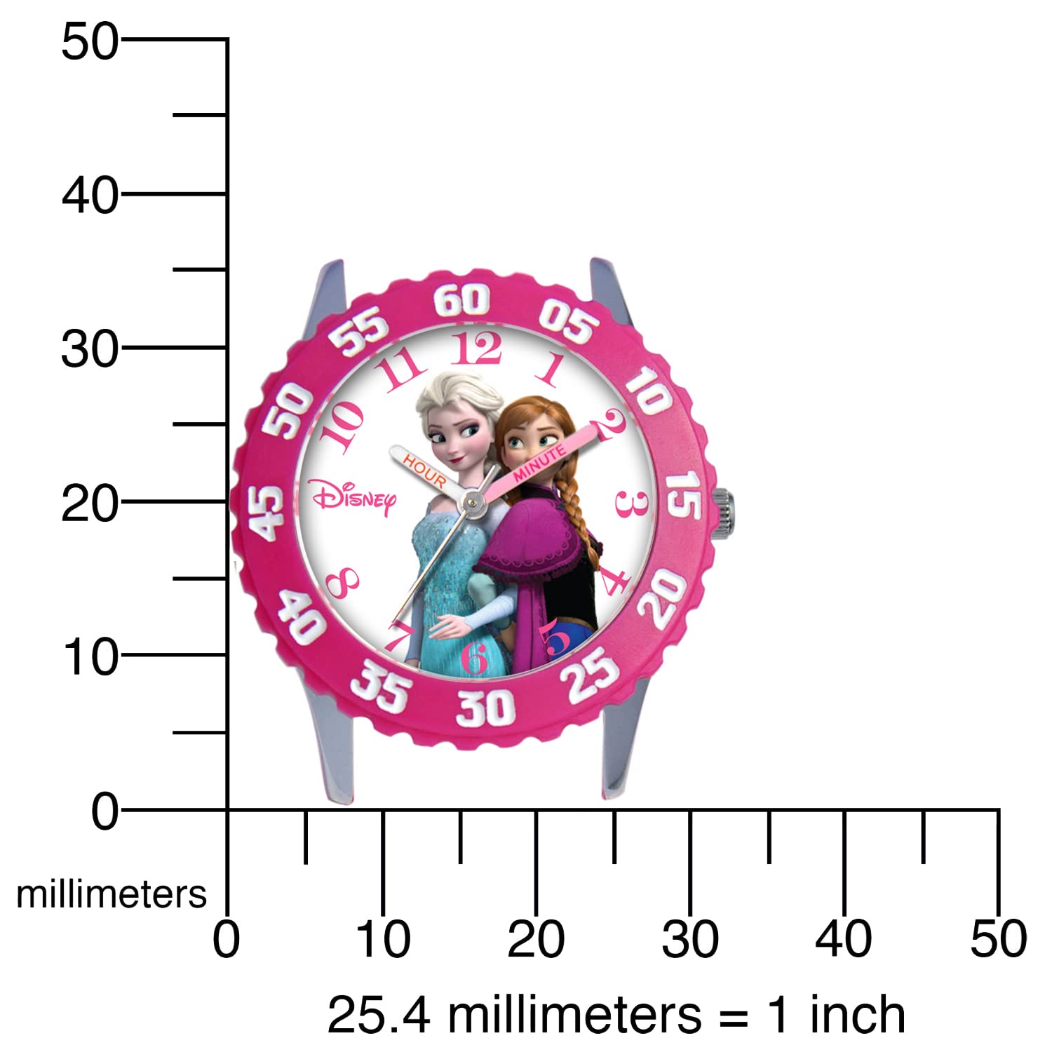 Disney Disney Kids Frozen Anna and Elsa Time Teacher Watch Pink Nylon Band - View 5 of 6