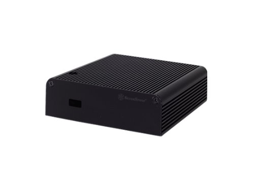Silverstone Tek Aluminum NUC Case Black with Heat-Pipe Top Cover HDMI and Thunderbolt Ports for Efficient Cooling and Connectivity