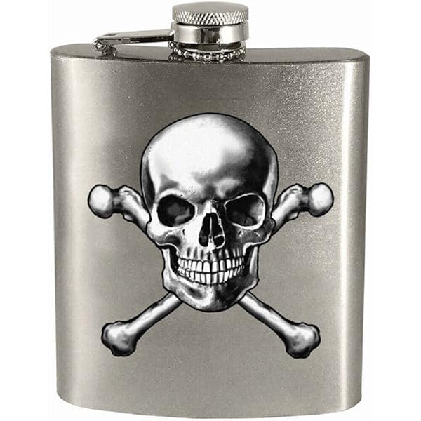 Spoontiques Spoontiques Skull and Crossbones Hip Flask Stylish Design for Unique Gifting and Personal Use