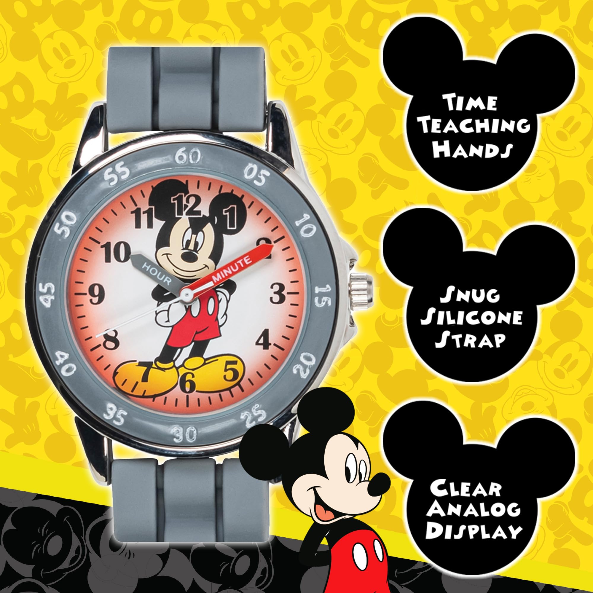 Disney Kids MK1242 Mickey Mouse Grey Analog Quartz Watch for Boys and Girls - View 2 of 7
