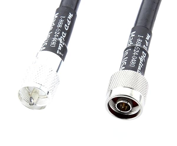 MPD Digital MPD Digital LMR400 Coaxial Cable 100 FT N Male to PL-259 Connectors Low Loss for CB Ham Radio Transmitters Antenna