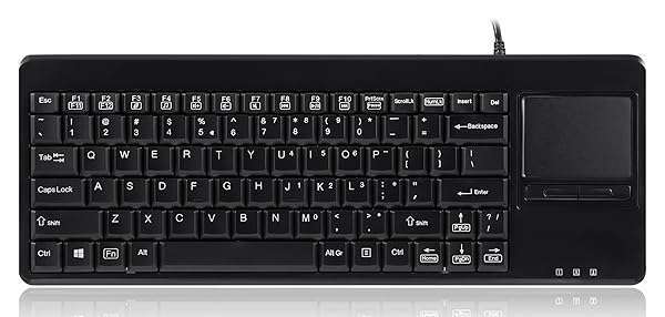 Perixx Perixx PERIBOARD-515H Wired USB Keyboard with Touchpad & 2 Hubs - Compact Black US Layout