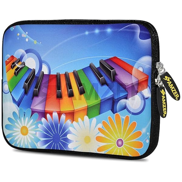 Amzer 10.5-Inch Rainbow Daisy Neoprene Sleeve Case for Tablets & eBooks - Stylish Protection