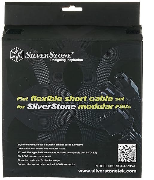 SilverStone SilverStone PP05-E Flat Flexible Short Cable Set for Modular Power Supplies - Enhance Your Setup - View 2 of 10