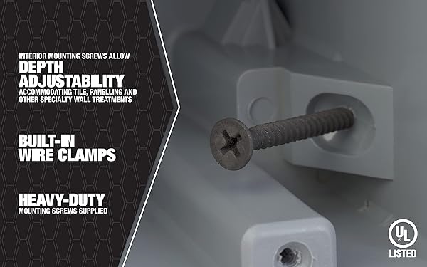 Southwire Southwire MSB3G 3-Gang PVC Electrical Box with Heavy Duty Mounting Screws - Adjustable Depth, 42lb Capacity - View 5 of 8