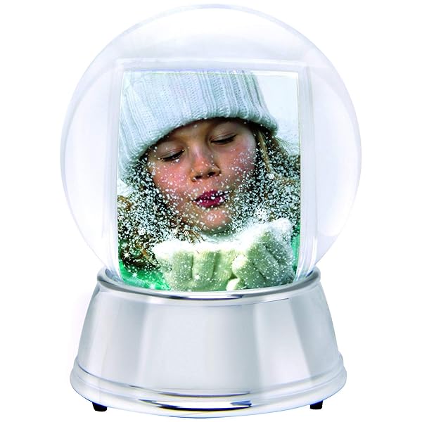 Neil Enterprises Inc. Buy Large LED Light Up Photo Snow Globe with Silver Base - Perfect Holiday Decor!