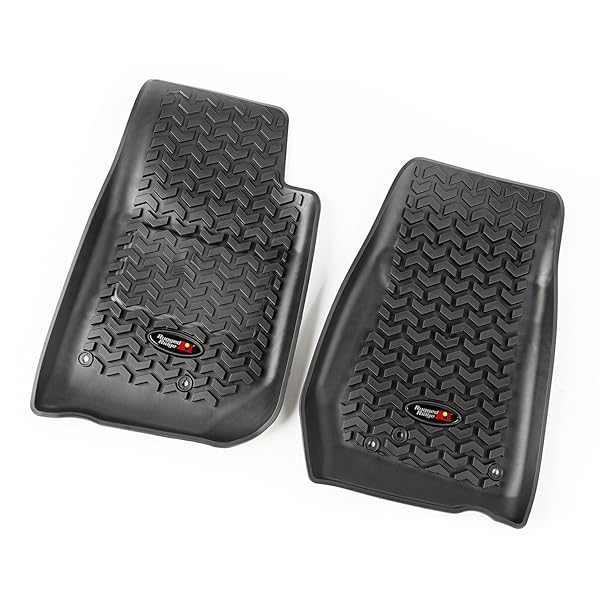 Rugged Ridge Rugged Ridge Front Floor Liners for Jeep Wrangler JKU (2007-2018) | All-Terrain Black Pair | Model 12920.03