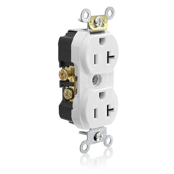 Leviton Leviton 20-Amp Tamper Resistant Duplex Receptacle - Commercial Grade, Side Wired, 125-Volt, White