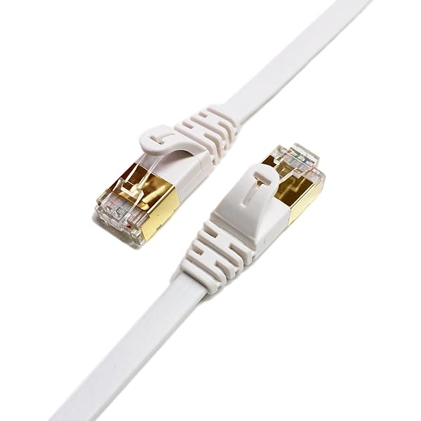 Tera Grand Tera Grand 12FT CAT7 10Gbps Ethernet Cable - Ultra Flat, Gold Plated RJ45, Faster than CAT6a, Ideal for Modem & Router