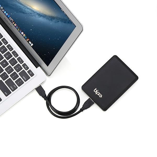 BIPRA BIPRA S3 2.5 Inch USB 3.0 Portable External Hard Drive Black 1TB 1000GB Fast Data Transfer - View 4 of 9
