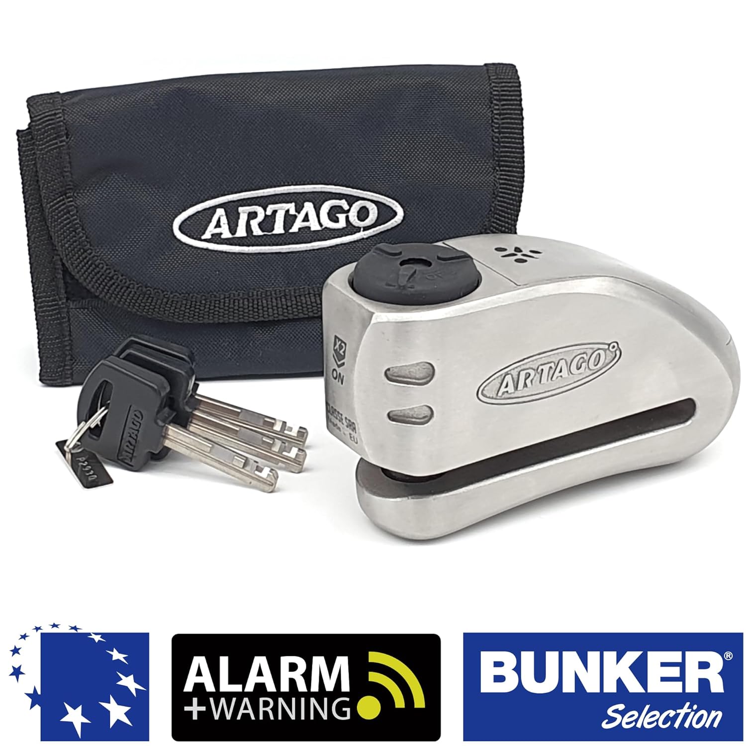 Artago ARTAGO 32 Advanced Disc Lock with Alarm 120dB and SAA Triple Locking for Motorcycle Anti-Theft Security - View 9 of 9
