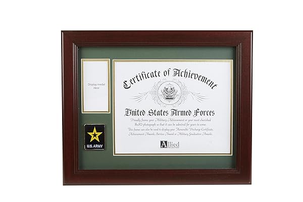 Allied Flag Allied Frame US Go Army Picture Frame with Medallion and Stars 5x7 Inch Perfect for Military Memorabilia Display
