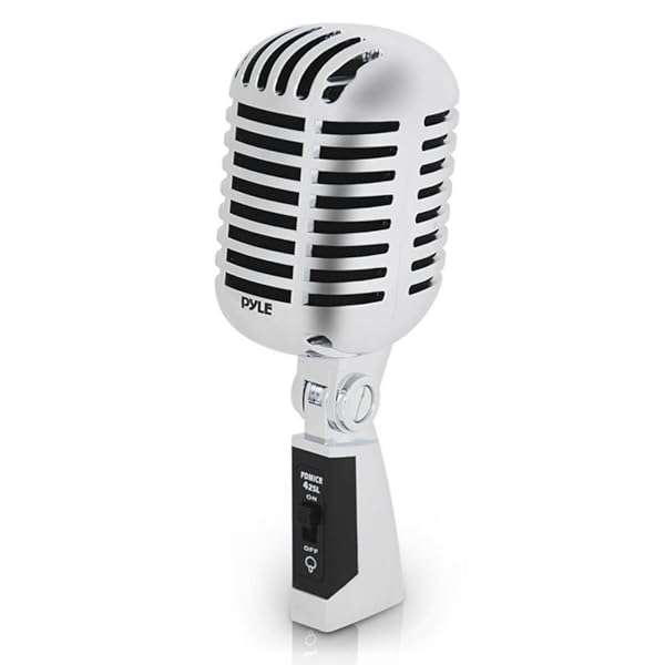 Pyle Buy Pyle Classic Retro Dynamic Vocal Microphone - Vintage Cardioid Mic for Live & Studio Use - XLR Cable Included