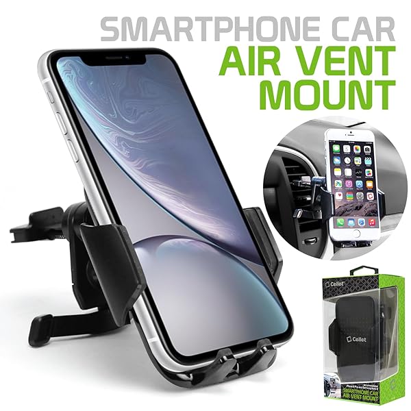 Cellet Car Air Vent Cell Phone Holder, Air Vent Smartphone Mount, Adjustable 360 Degree Rotation, Universal Cradle Mount Clip for All Smartphones Apple iPhones, Galaxy, Google Pixel, Moto Series - View 4 of 11