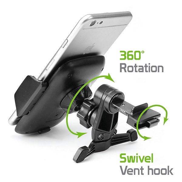 Cellet Car Air Vent Cell Phone Holder, Air Vent Smartphone Mount, Adjustable 360 Degree Rotation, Universal Cradle Mount Clip for All Smartphones Apple iPhones, Galaxy, Google Pixel, Moto Series - View 7 of 11
