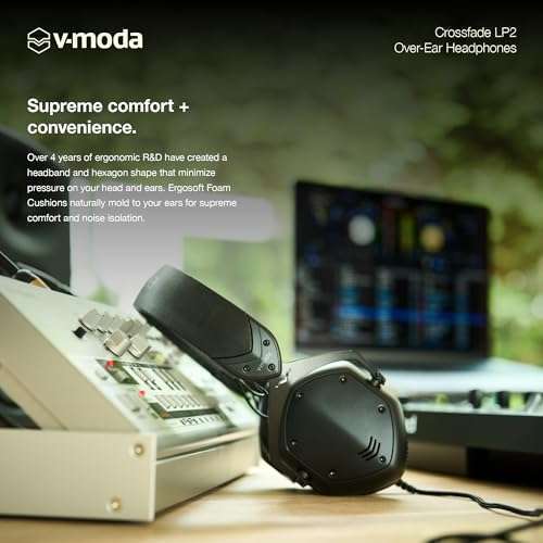 V-Moda V-MODA Crossfade LP2 Vocal Limited Edition Over-Ear Headphones - Matte Black Noise-Isolating Metal Design - View 7 of 9