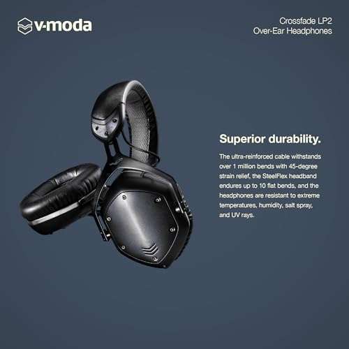 V-Moda V-MODA Crossfade LP2 Vocal Limited Edition Over-Ear Headphones - Matte Black Noise-Isolating Metal Design - View 8 of 9