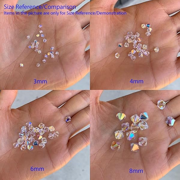 Adabele 100pcs Adabele 6mm Jet Black Faceted Bicone Crystal Beads Compatible with Swarovski Crystals 5301 5328 SSB623 - View 4 of 9