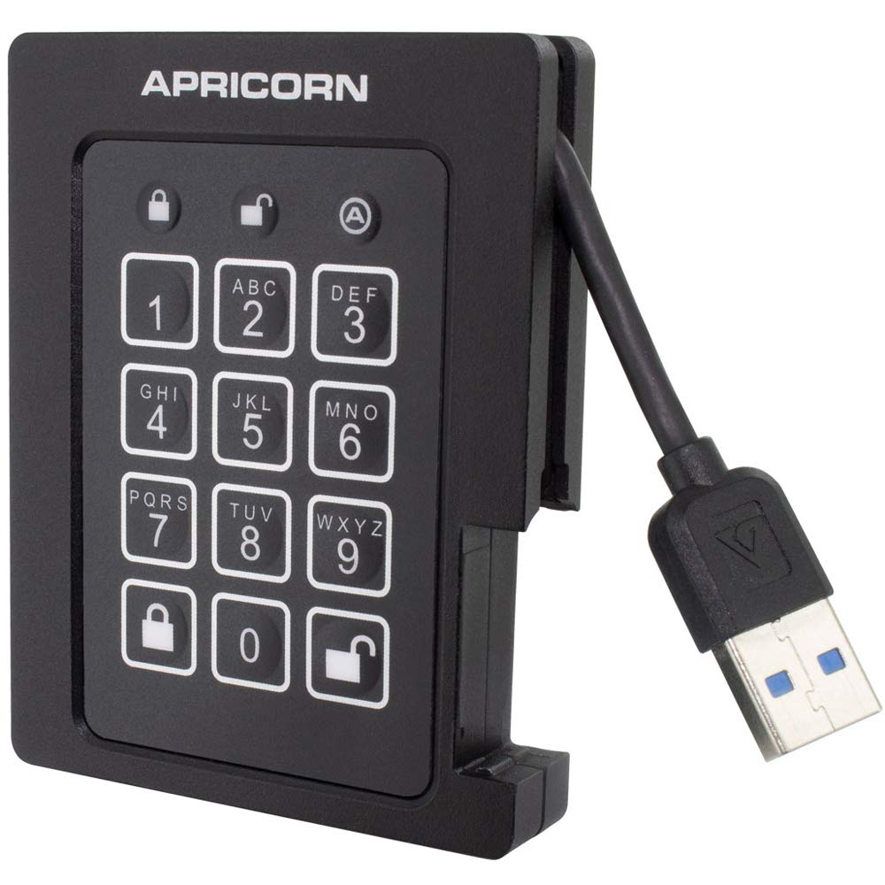Apricorn Aegis Padlock 480GB SSD: FIPS 140-2 Encrypted Rugged USB 3.0 Portable Drive