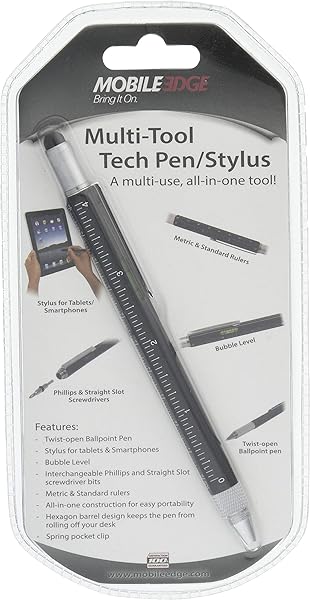 Mobile Edge Mobile Edge Multi-Tool Stylus Pen: Touch Screen Tech Pen with Screwdrivers, Ruler & Level - MEASPM1 - View 2 of 3