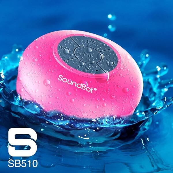 Soundbot Soundbot SB510 HD Bluetooth Shower Speaker: Water-Resistant, 6hrs Playtime, Handsfree Mic & Suction Cup - Perfect for Showers (Pink) - View 4 of 6