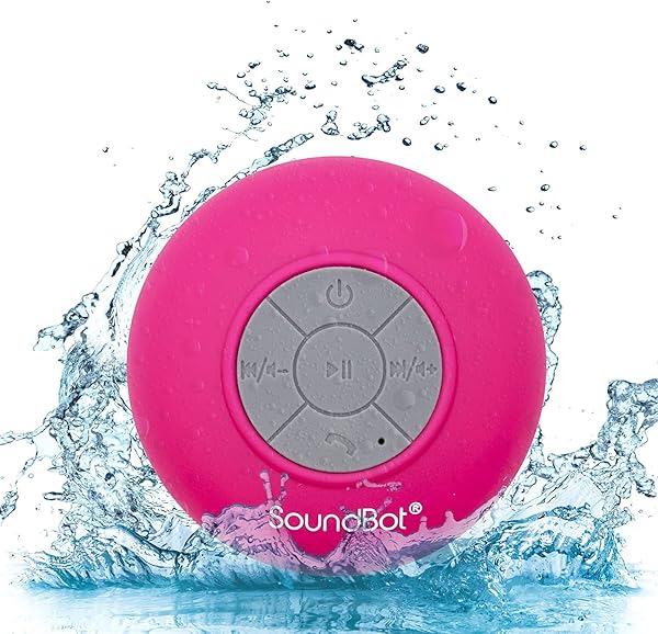 Soundbot Soundbot SB510 HD Bluetooth Shower Speaker: Water-Resistant, 6hrs Playtime, Handsfree Mic & Suction Cup - Perfect for Showers (Pink)