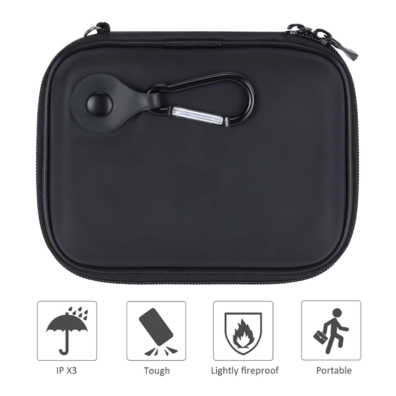 co2CREA co2CREA Hard EVA Shockproof Carrying Case for Western Digital Canvio Samsung M3 Passport Ultra Slim Black Pouch Bag - View 6 of 8