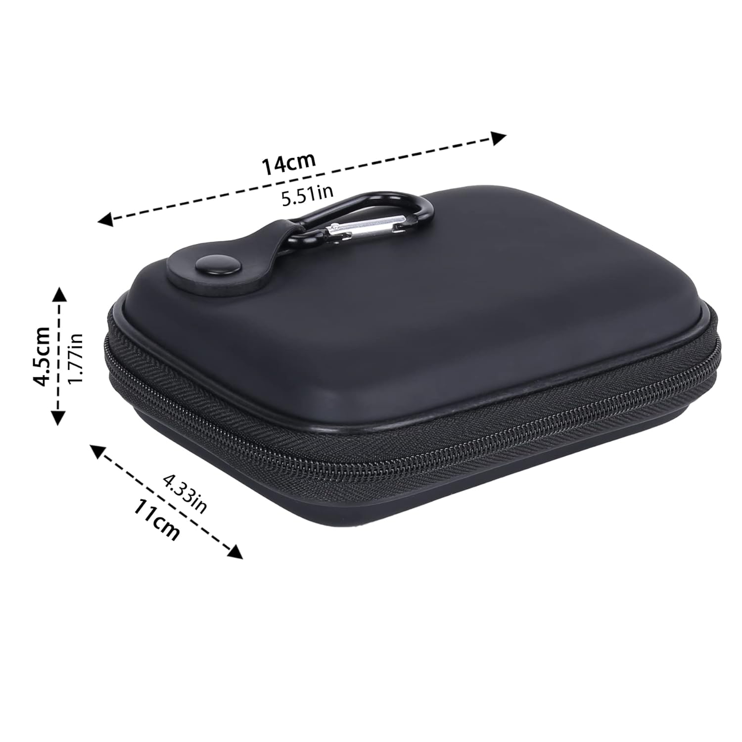 co2CREA co2CREA Hard EVA Shockproof Carrying Case for Western Digital Canvio Samsung M3 Passport Ultra Slim Black Pouch Bag - View 7 of 8