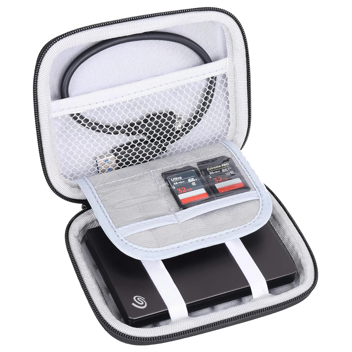 co2CREA Hard EVA Shockproof Carrying Case for Western Digital Canvio Samsung M3 Passport Ultra Slim Black Pouch Bag