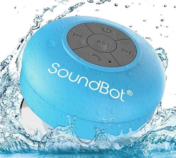 Soundbot SoundBot SB510 HD Water Resistant Bluetooth Shower Speaker, Handsfree Portable Speakerphone with Built-in Mic, 6hrs of Playtime, Control Buttons and Dedicated Suction Cup_Blue - View 2 of 9