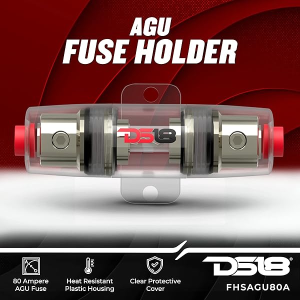 DS18 DS18 FHSAGU80A Round AGU Fuse Holder with 80A Fuse - Durable & Reliable Power Protection - View 3 of 7