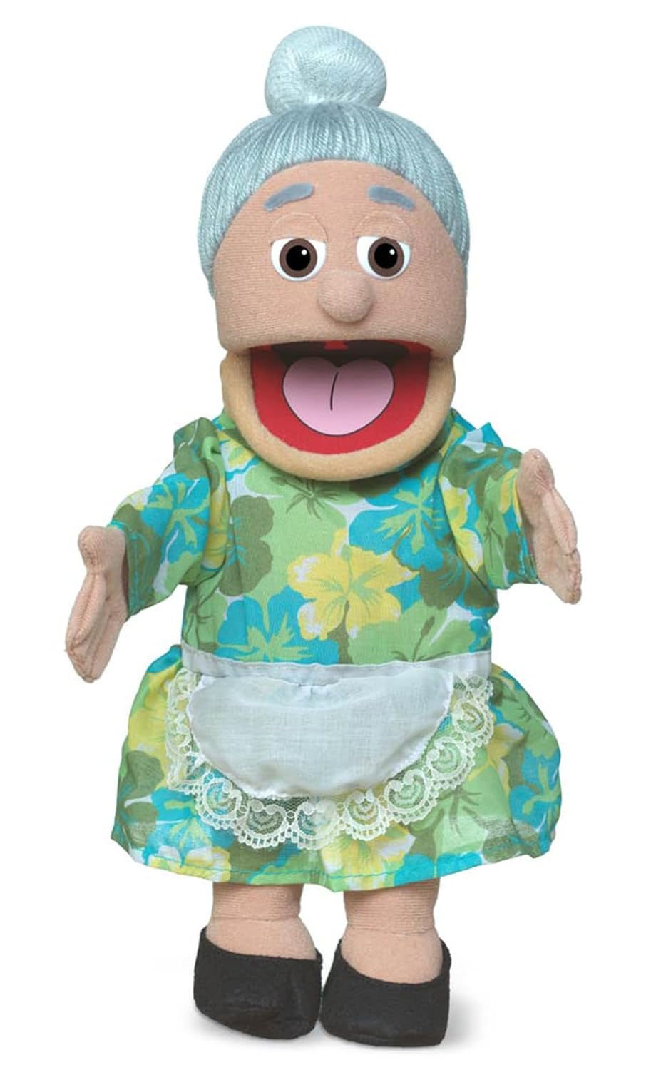 14 Inch Granny Hand Puppet Hispanic Grandmother Toy for Kids Fun and Imaginative Play