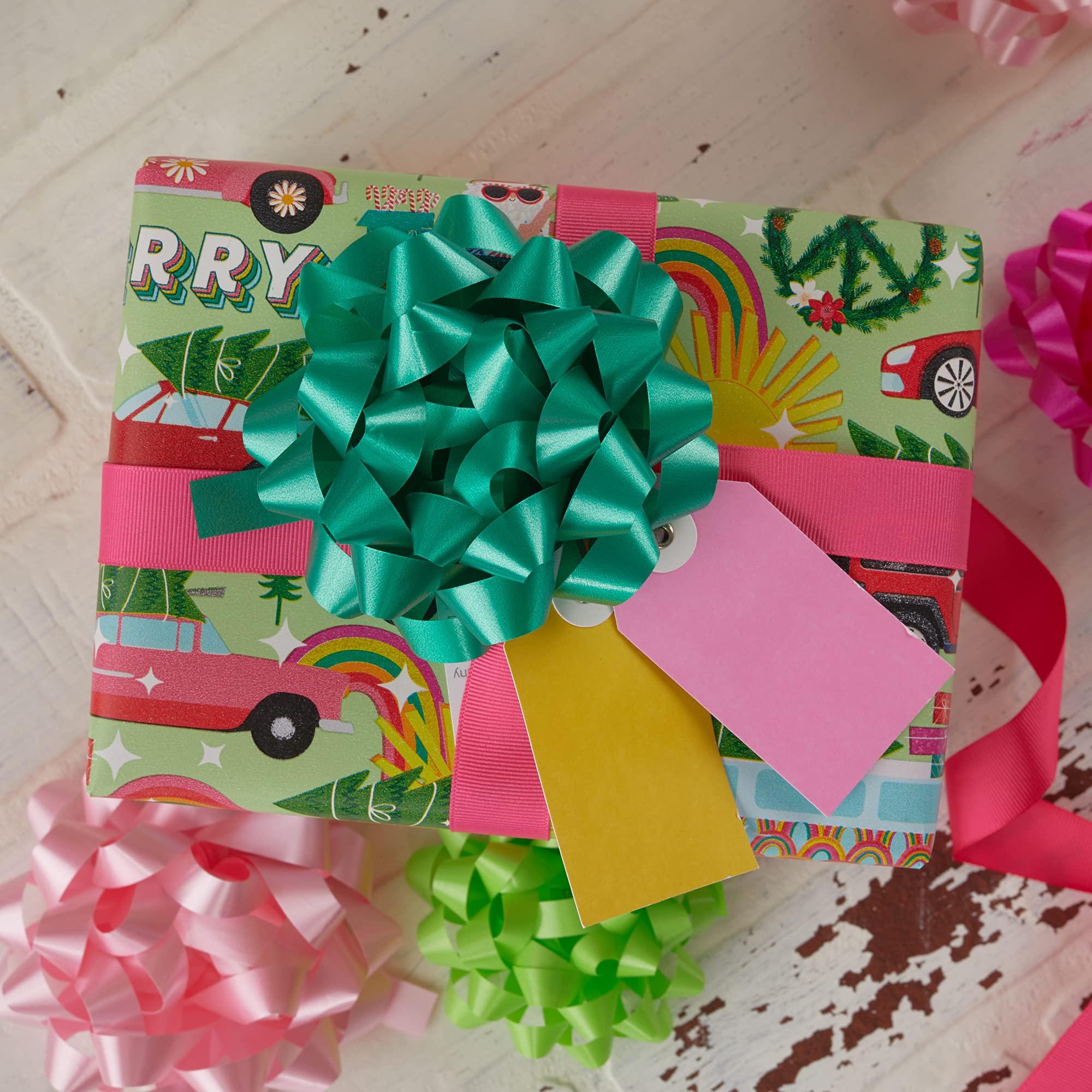 The Gift Wrap Company Large Pink Decorative Confetti Gift Bows Pack of 12 - View 2 of 3