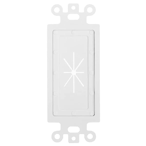 Cmple Cmple Flexible Adapter Insert for 1-Gang Wall Plate - White Cable Pass-Through Solution - View 3 of 8
