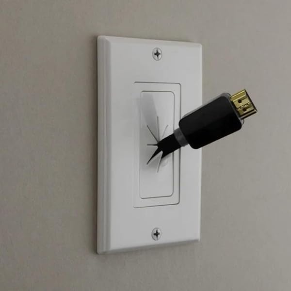 Cmple Cmple Flexible Adapter Insert for 1-Gang Wall Plate - White Cable Pass-Through Solution - View 8 of 8