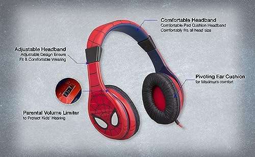eKids eKids Spiderman Kids Headphones: Adjustable, Stereo Sound, Volume Control - Perfect for School & Travel - View 5 of 7