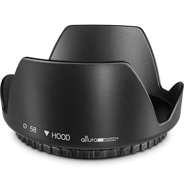 Altura Photo Altura Photo 58MM Tulip Lens Hood for Canon EOS 77D, 80D, 90D & Nikon Lenses - Enhance Your DSLR Photography