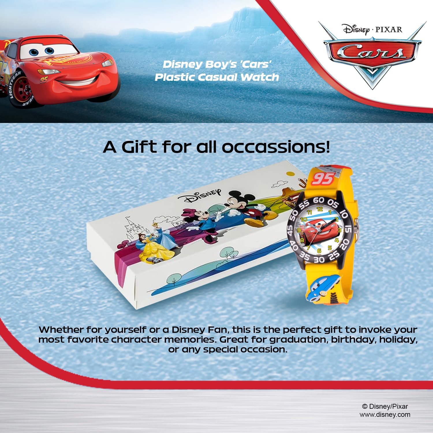 Disney Disney Cars Kids Plastic Time Teacher Analog Quartz 3D Strap Watch for Boys and Girls - View 6 of 6