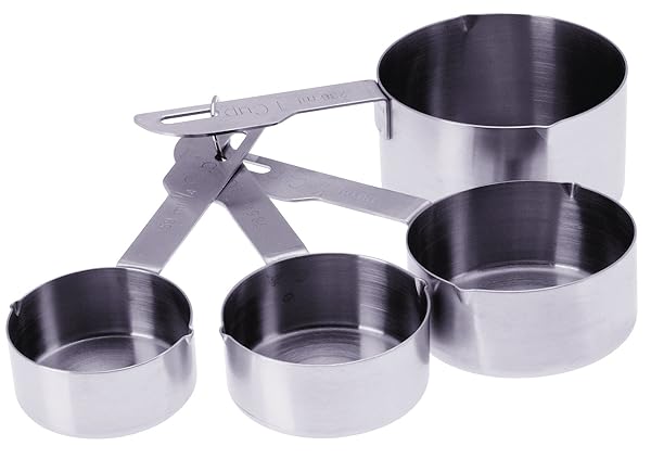 PREPWORKS Prepworks by Progressive Stainless Steel Measuring Cups Set of 4 with Pour Spout - Perfect for Accurate Cooking & Baking