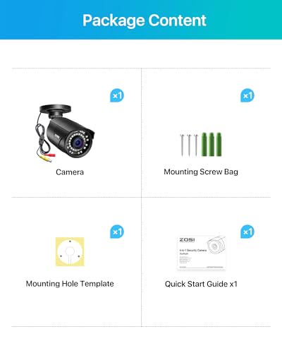 ZOSI ZOSI 1080P HD Bullet Security Camera - 120ft Night Vision, 4-in-1 CCTV for Indoor/Outdoor Use - View 10 of 10