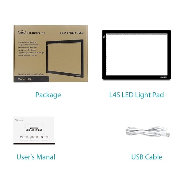 HUION HUION L4S A4 LED Light Box - Ultra-Thin USB Tracing Pad with Adjustable Brightness - View 8 of 8