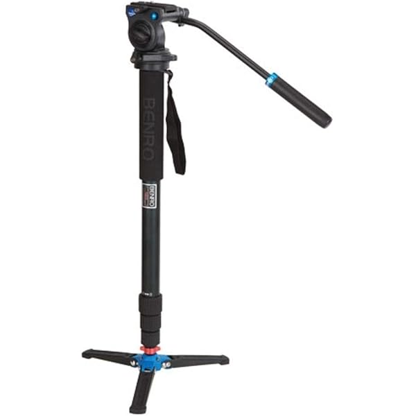 Benro Benro A38TDS2 Monopod with 3-Leg Base & S2 Head - 4 Sections, Twist Lock, Durable Black Design - View 2 of 10
