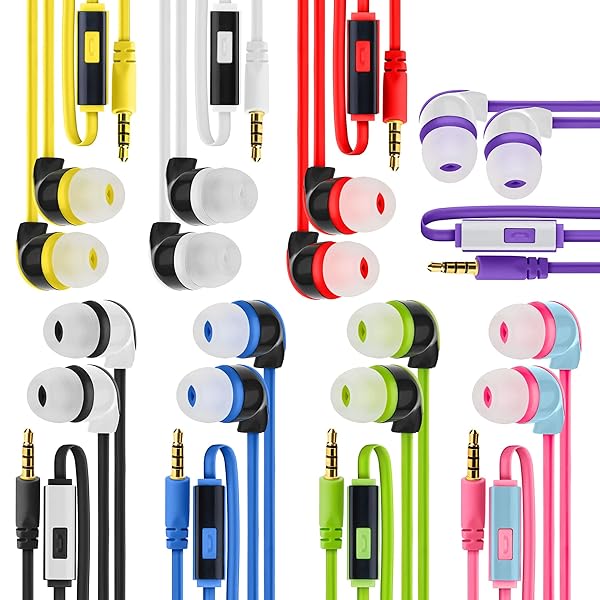 JustJamz JustJamz Kidz 2.0 Color Call Mic Stereo Earbud Headphones Mixed Colors 100 Pack for Kids - View 3 of 8