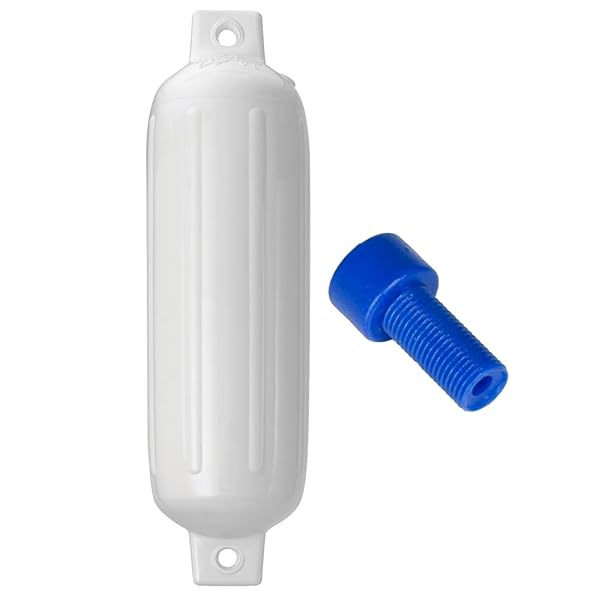 Polyform Buy Polyform G-3 Twin Eye Fender 5.5 x 20 - White with Air Adapter | Durable Marine Protection