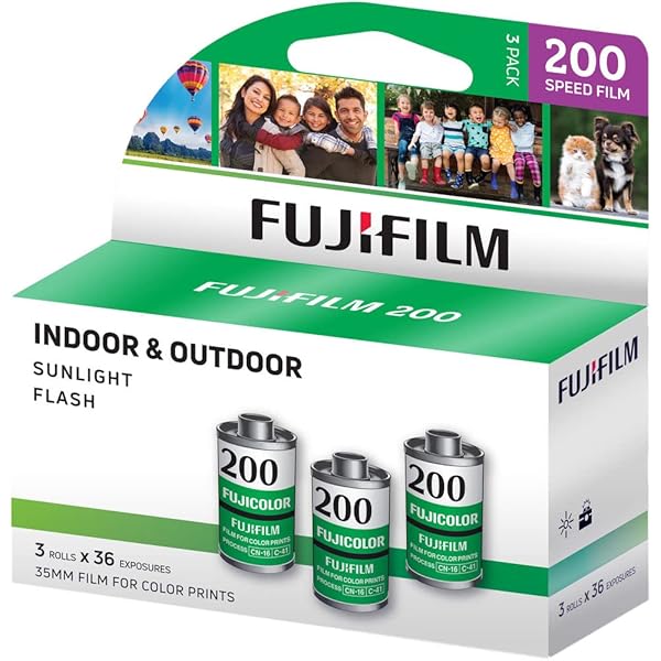 Fujifilm Fujifilm Fujicolor 200 35mm Film - 3-Pack Color Negative Film (36 Exposures) for Stunning Photography