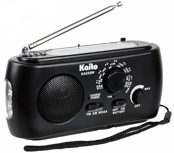 Kaito Buy Kaito KA332W Portable Hand Crank Solar AM/FM NOAA Weather Radio with Phone Charger & Flashlight - Essential Emergency Gear - View 2 of 7